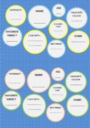 English Worksheet: Introductory Bubbles