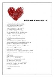 English Worksheet: Song Focus - ariana grande
