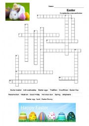 Easter crossword activity