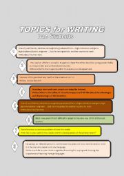 TOPICS for WRITING FOR BAC STUDENTS