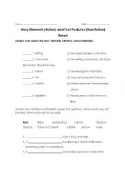 English Worksheet: Elements of a Story