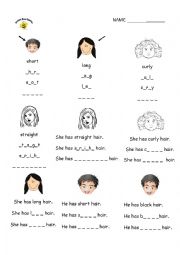 English Worksheet: describing people