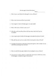 English Worksheet: Michaelangelos David