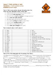 English Worksheet: Activities at work_Elementary