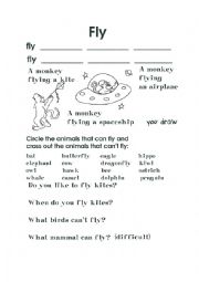 English Worksheet: Action Fly