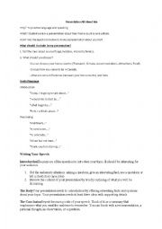 English Worksheet: EAL Beginner Presentation 