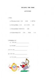 English Worksheet: TELLING THE TIME