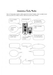 English Worksheet: Present a Family Member. Addams Family