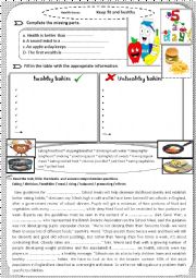 English Worksheet: keep fit and healthy