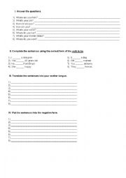 English Worksheet: revision giving personal info
