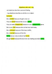 English Worksheet: adjectives ending -ed or -ing