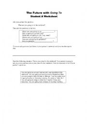 English Worksheet: Role play with BE GOING TO