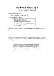 English Worksheet: Future with BE GOING TO