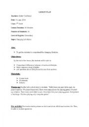 English Worksheet: 7th Grade Lesson Plan (Changing Life Styles)