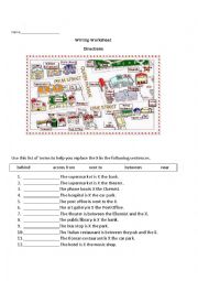 English Worksheet: Directions worksheet