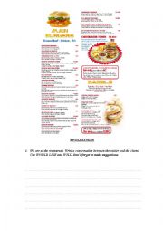 English Worksheet: American menu