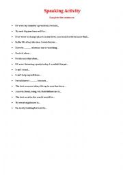 English Worksheet: Complete The Sentences - INT