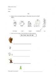 English Worksheet: magical objects
