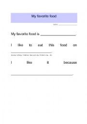 English Worksheet: favorite food
