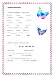English Worksheet: elementary vocacabulary exercises