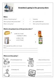 English Worksheet: Grandmas going to the grocery store