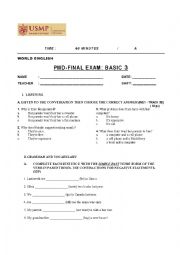 English Worksheet: Final Exam BASIC 4