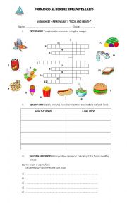 English Worksheet: Food Worksheet 