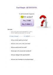 English Worksheet: Past simple questions and WH