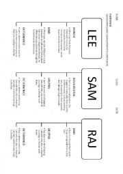 English Worksheet: Main Characters from the story fairs fair