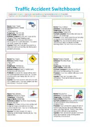Traffic Accidents Reporting Role-Play Cards