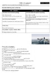 English Worksheet: Will or be going to?