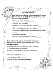 English Worksheet: Alternative Assessment