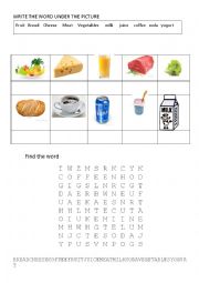 English Worksheet: Food