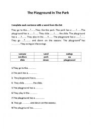 English Worksheet: The Playground In The Park
