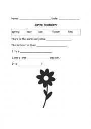 English Worksheet: Spring Vocabulary Cloze