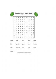 English Worksheet: green eggs and ham