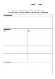 English Worksheet: An article about someones lifestyle and how it has changed