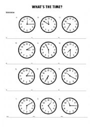 English Worksheet: WHATS THE TIME?