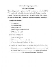 English Worksheet: 3rd form writing and reading