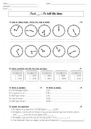 English Worksheet: The time