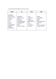 English Worksheet: Vocabulary - Collocations