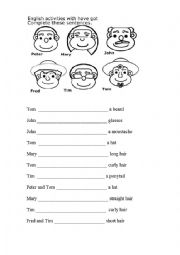 English Worksheet: description people