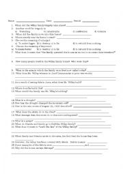 English Worksheet: Willey Family Tragedy