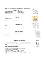 English Worksheet: what are they doing