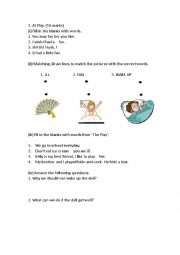 English test for grade 1