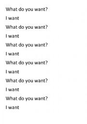 English Worksheet: Want to/ dont want to