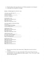 English Worksheet: U2 Pride: lyrics and activity