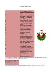 English Worksheet: A Game of Letters-Xmas