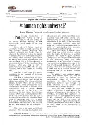 Are Human Rights Universal? - Test on Multiculturalism