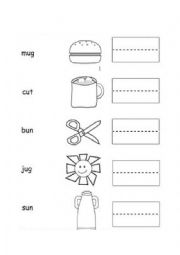 English Worksheet: -ug family word